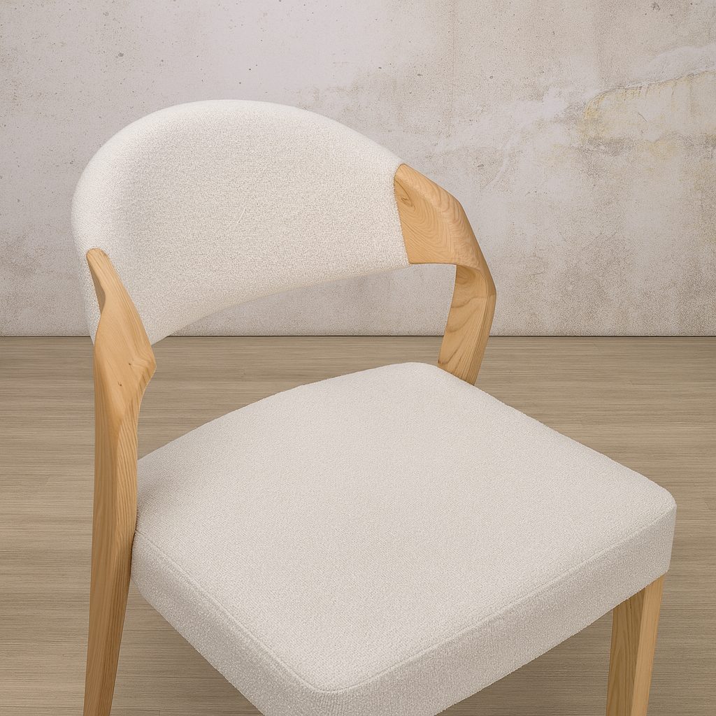 Keanu Fabric Dining Chair - Natural | Leather Gallery Dining Chairs, dining chairs, cream dining chairs, modern dining chairs