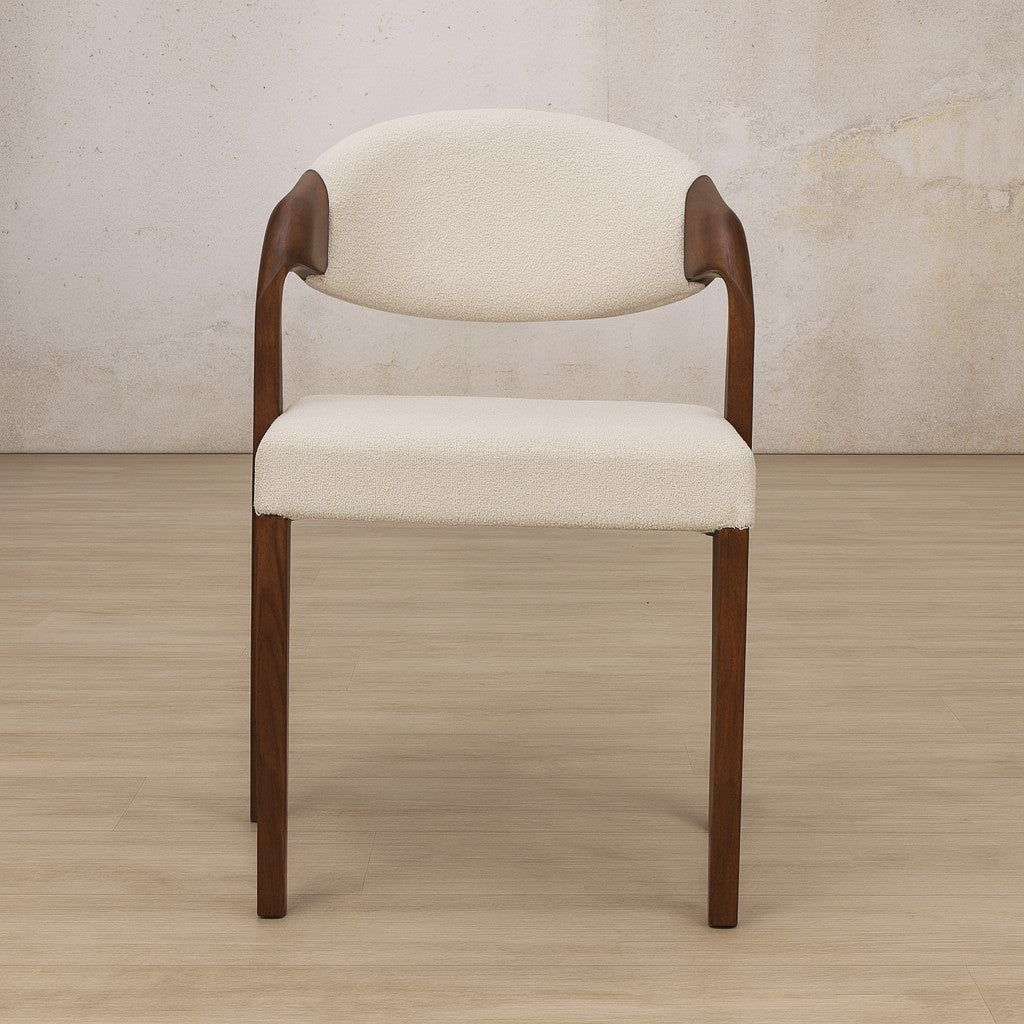 Keanu Fabric Walnut Dining Chair | Leather Gallery 