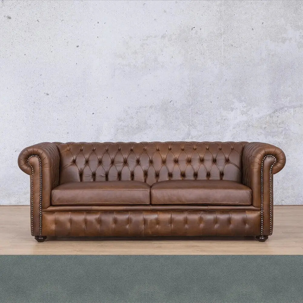 Kingston 2 Seater Leather Sofa - Flux Blue - Leather Sofa