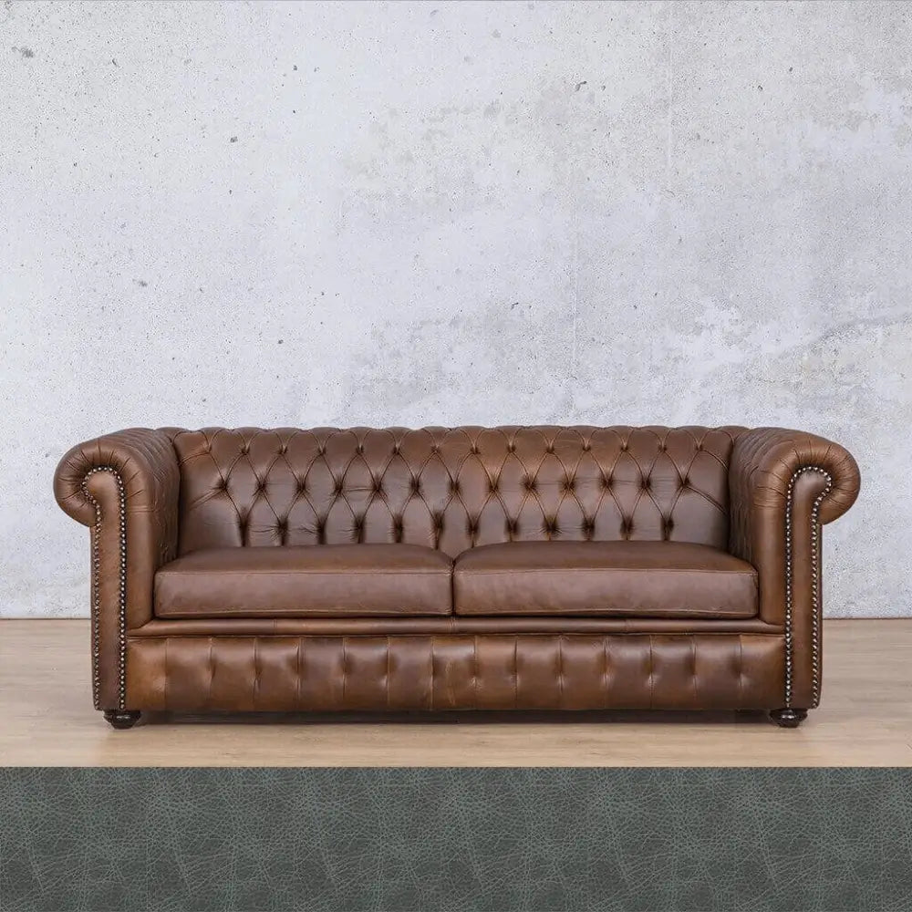 Kingston 3 + 2 + 1 Leather Sofa Suite - Bedlam Blue Night - Leather Sofa