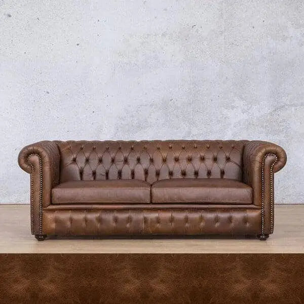 Kingston 3 + 2 + 1 Leather Sofa Suite - Royal Cognac - Leather Sofa