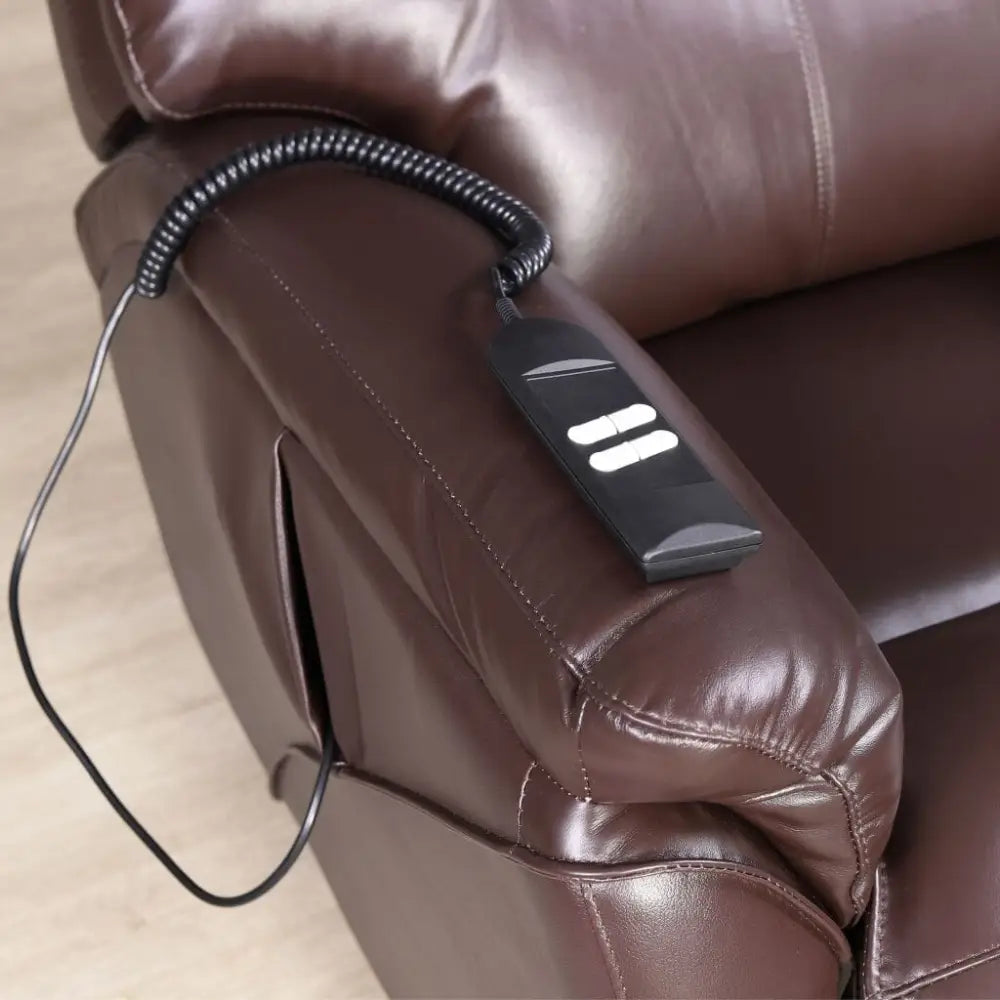 Kolbe Electric 1 Seater Leather Recliner Chair - Leather Recliner Imperial  Choc