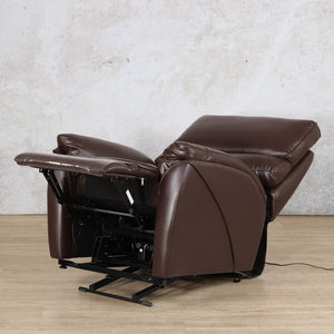 Enjoy both functionality and comfort with the Kolbe electric single recliner chair, equipped with a swivel base and soft leather for an elevated seating experience.