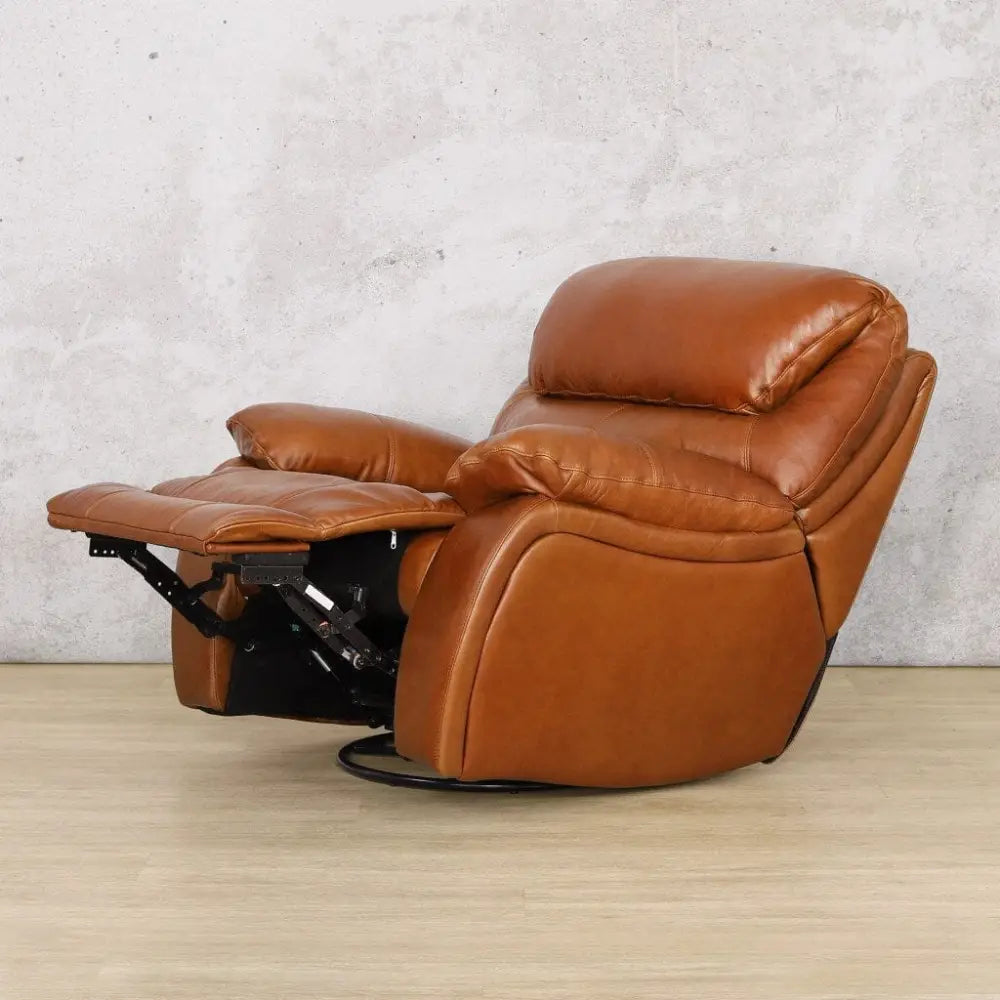 Kuta 1 Seater Leather Recliner Chair - Leather Recliner Czar Pecan