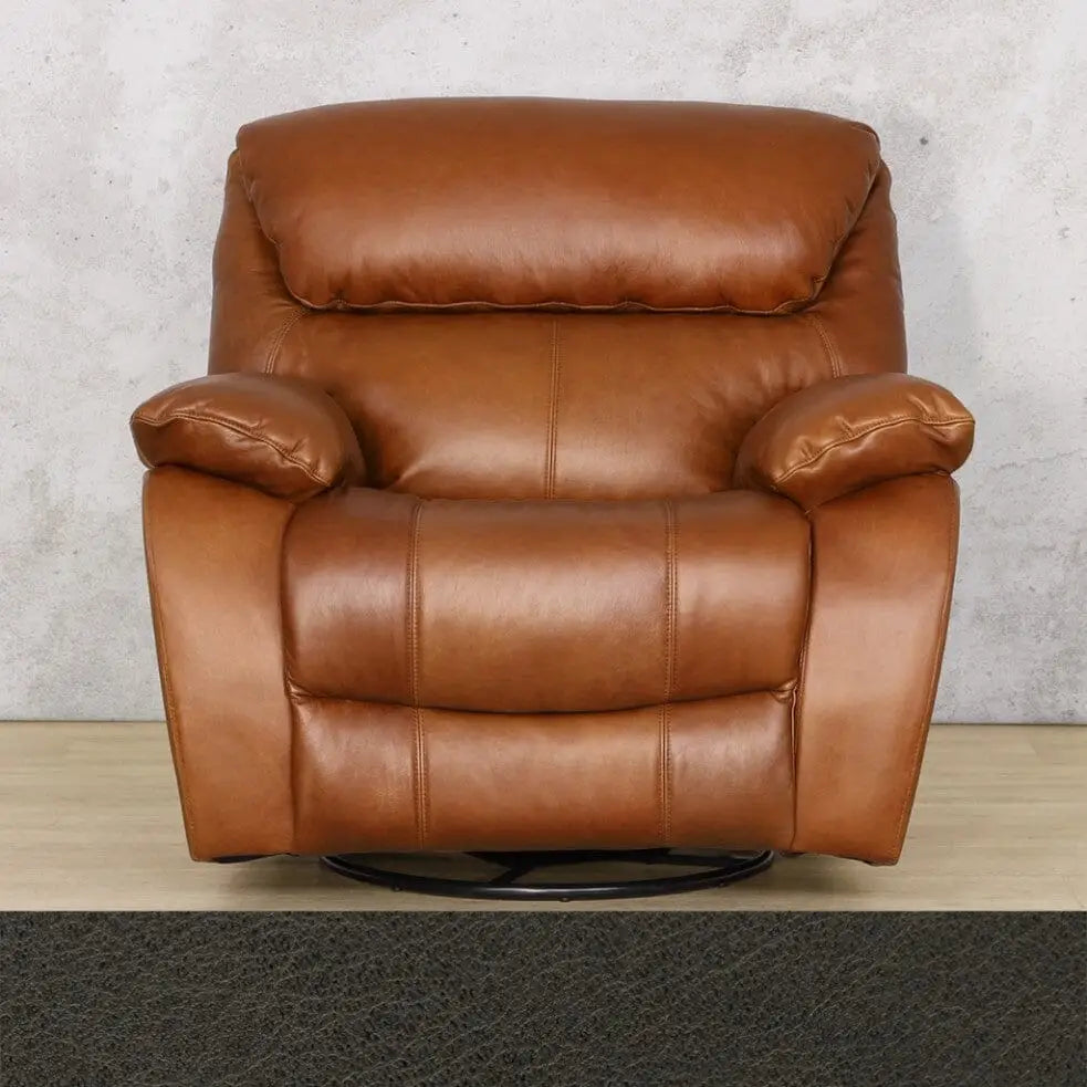 Kuta 1 Seater Leather Recliner Chair - Czar Anthracite - Leather Recliner
