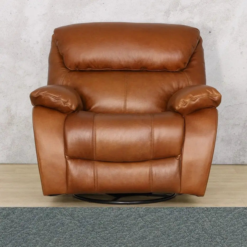 Kuta 1 Seater Leather Recliner Chair - Flux Blue - Leather Recliner
