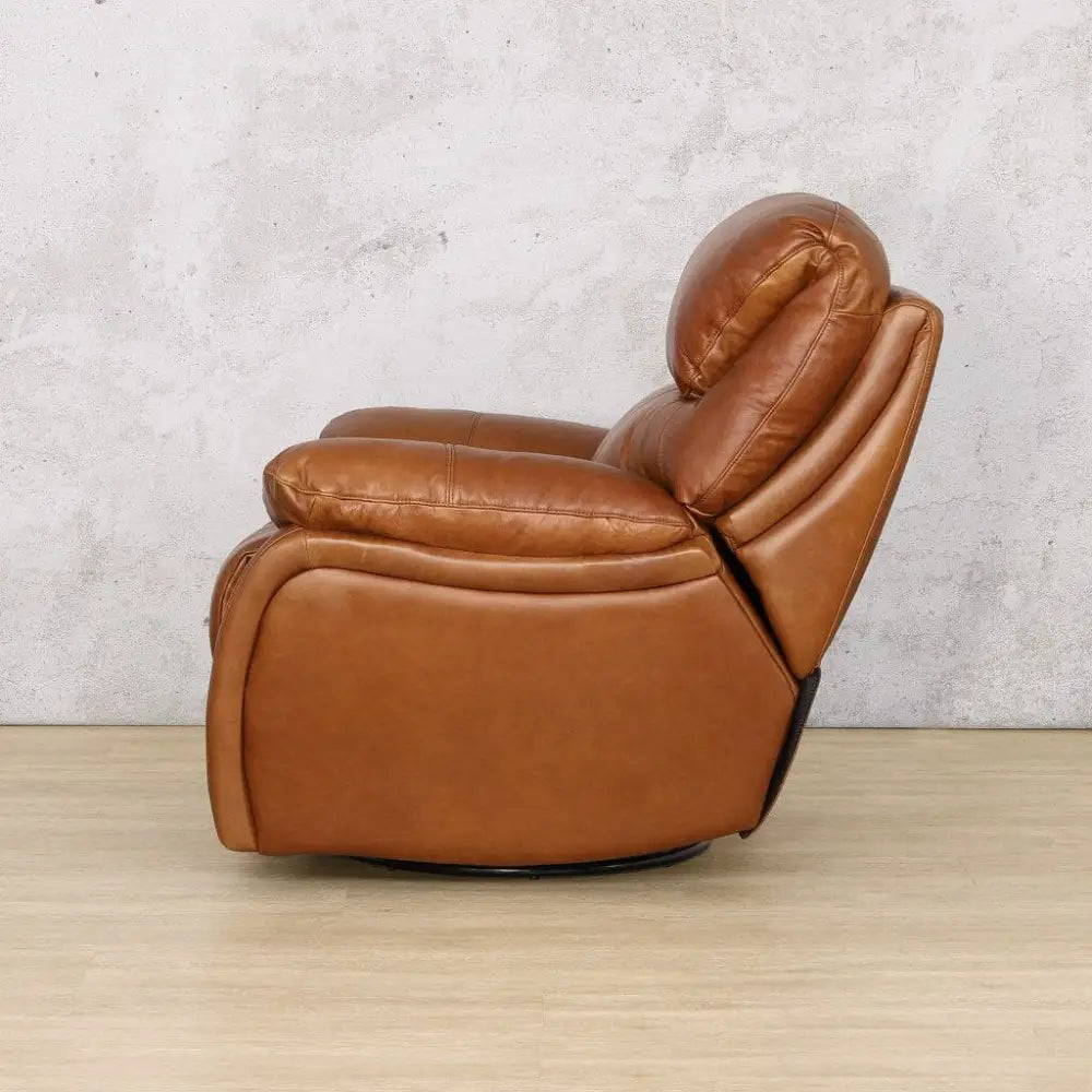 Kuta 1 Seater Leather Recliner Chair - Leather Recliner Czar Pecan