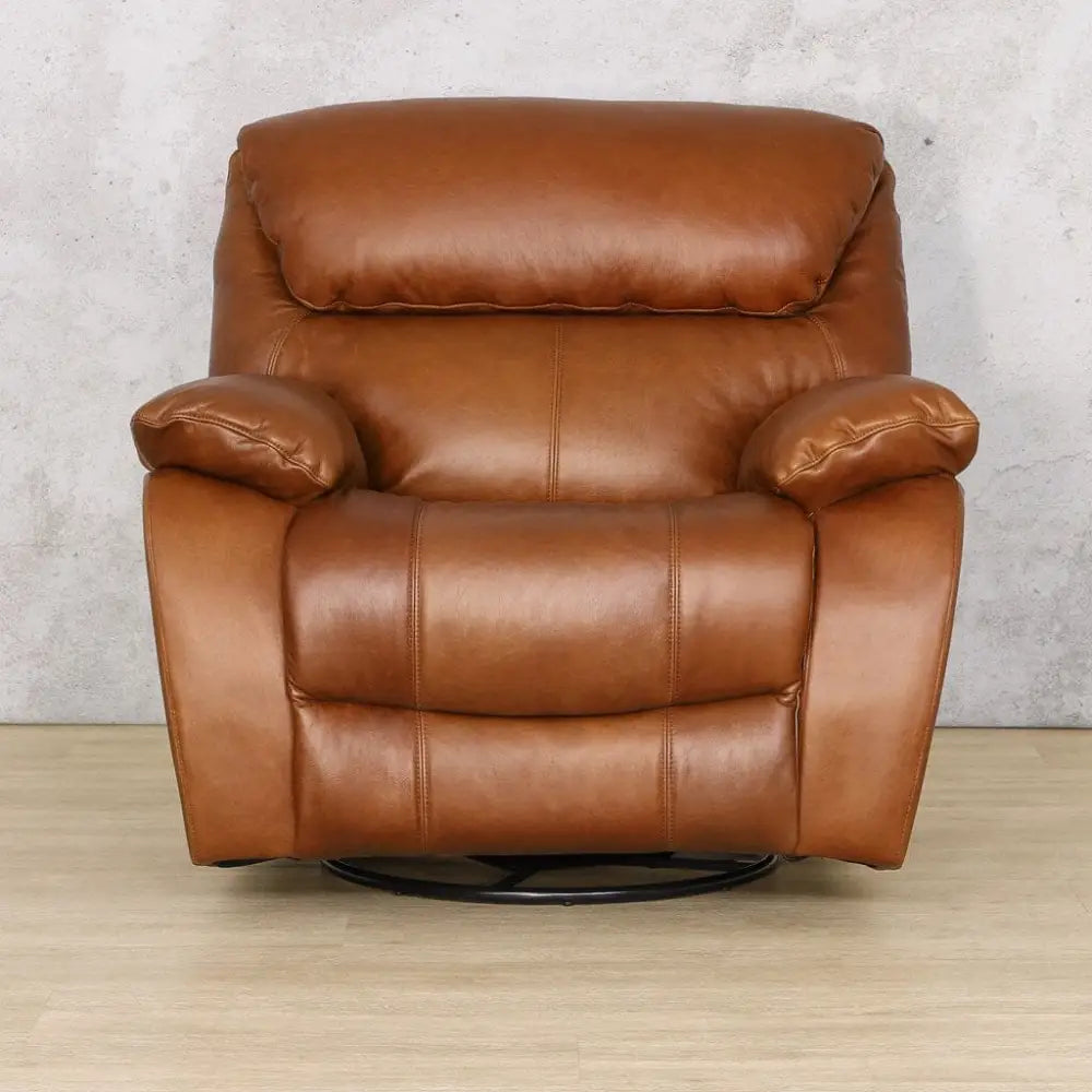 Kuta 1 Seater Leather Rocker Recliner Chair - Rocker / Czar Pecan - Leather Recliner