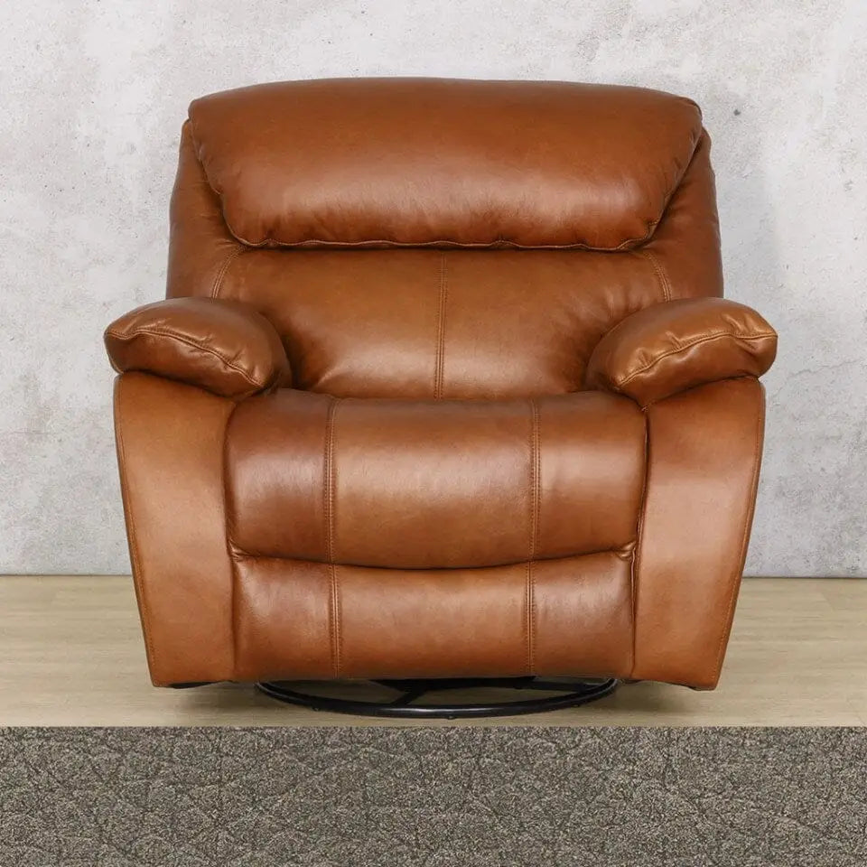 Kuta 1 Seater Leather Recliner Chair - Flux Grey - Leather Recliner