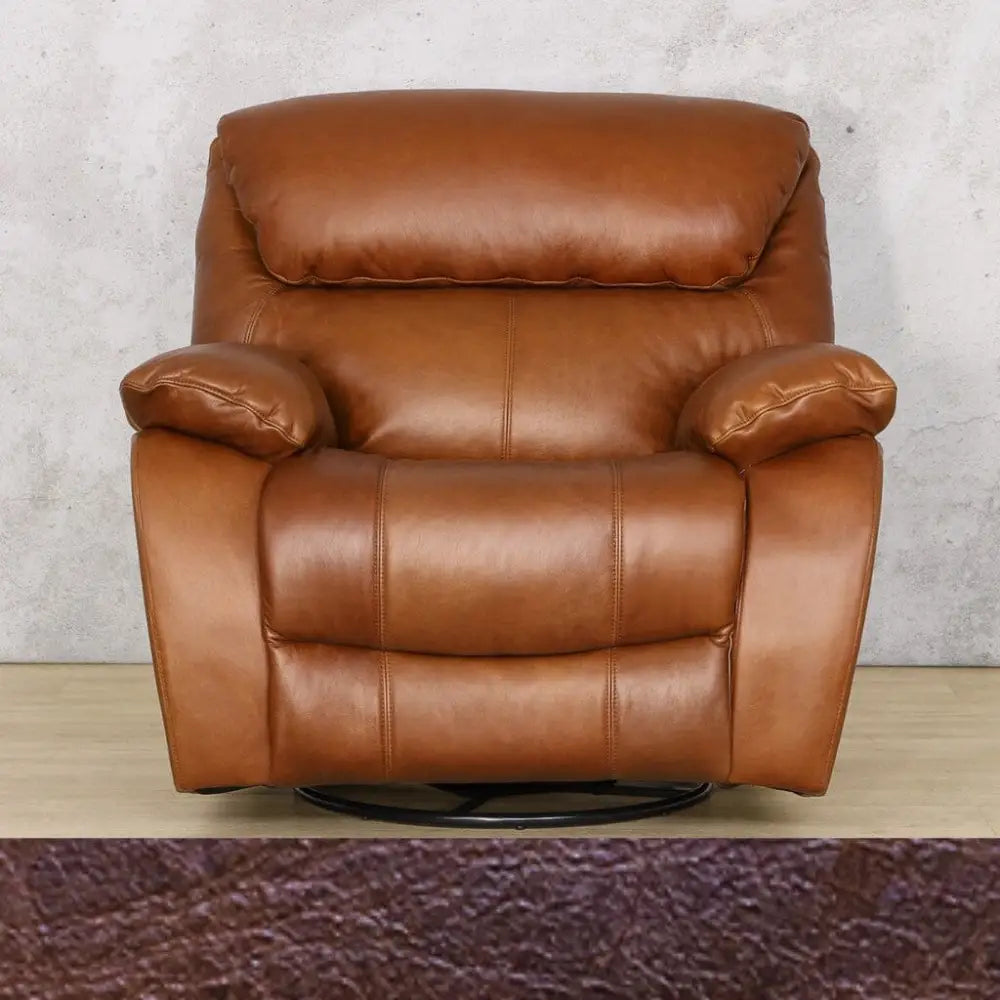 Kuta 1 Seater Leather Recliner Chair - Royal Coffee - Leather Recliner