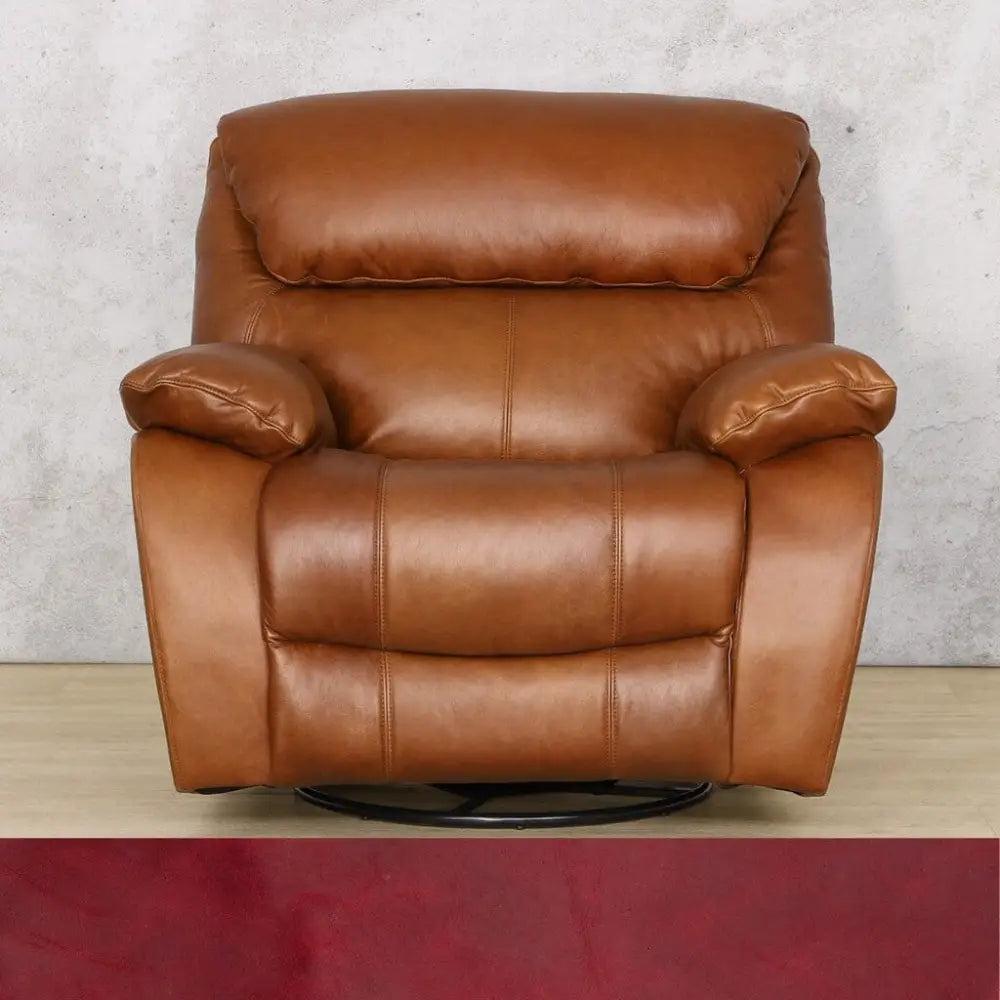 Kuta 1 Seater Leather Rocker Recliner Chair - Rocker / Royal Ruby - Leather Recliner