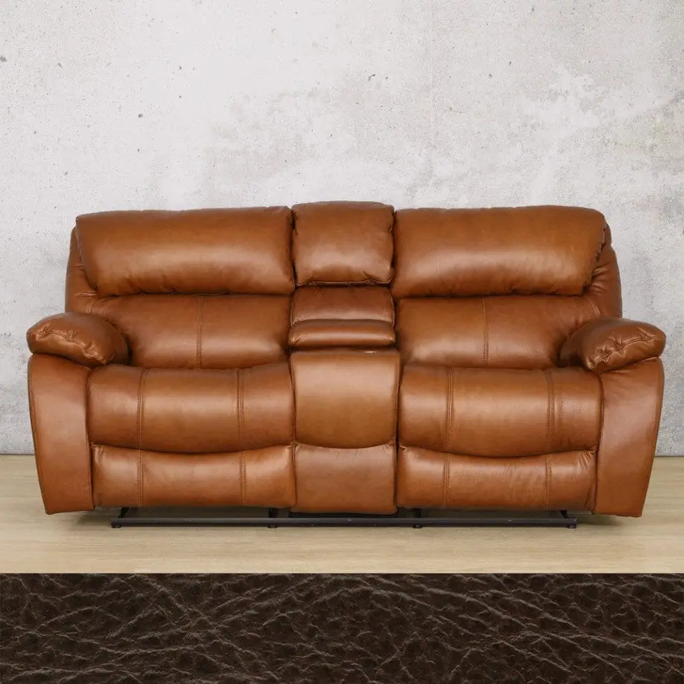 Kuta 2 Seater Home Theatre Leather Recliner - Leather Recliner