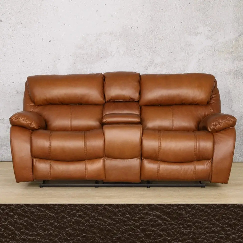 Kuta 2 Seater Home Theatre Leather Recliner - Czar Ox Blood - Leather Recliner
