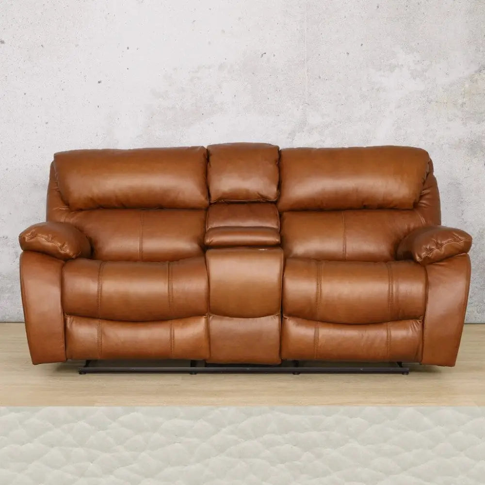 Kuta 2 Seater Home Theatre Leather Recliner - Urban White - Leather Recliner