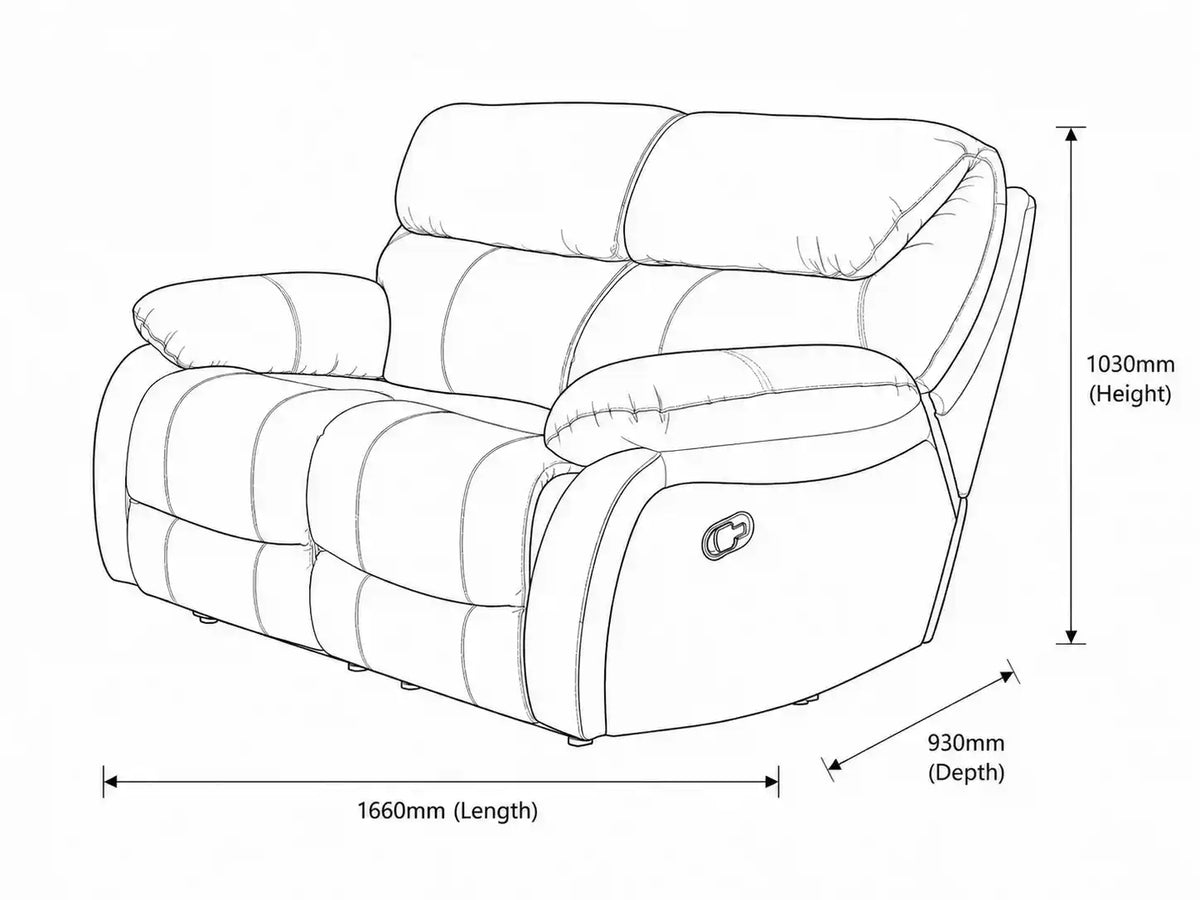 Kuta 2 Seater Leather Recliner
