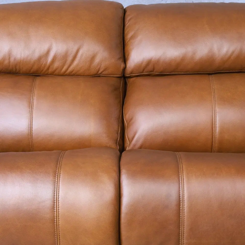Kuta 2 Seater Leather Recliner - Leather Recliner- czar pecan