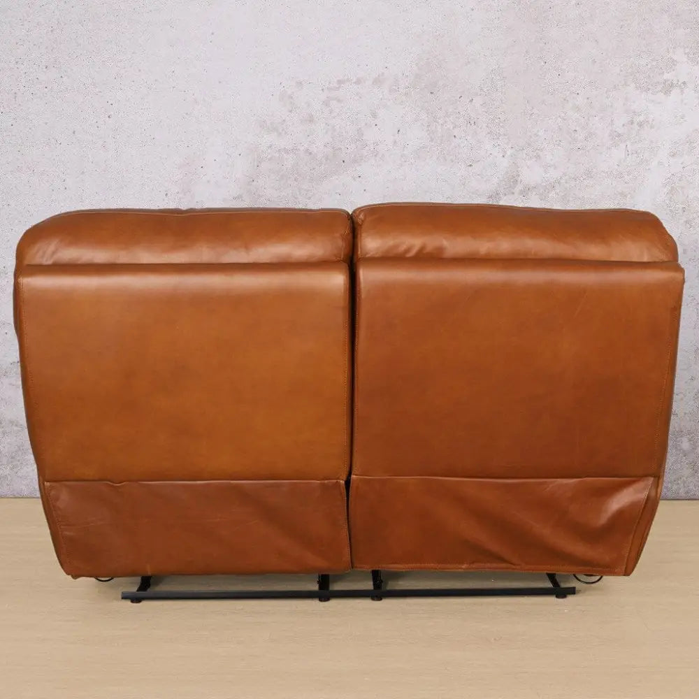 Kuta 2 Seater Leather Recliner - Leather Recliner- czar pecan