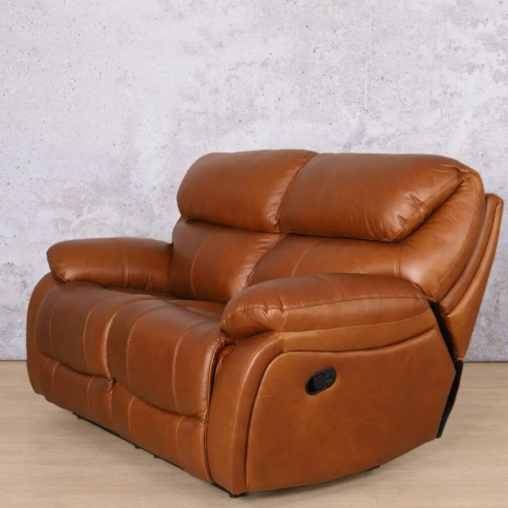 Kuta 2 Seater Leather Recliner - Leather Recliner-czar-pecan