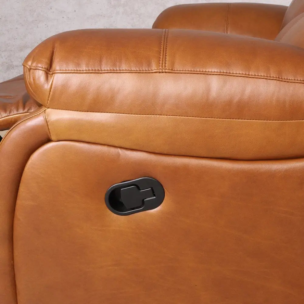 Kuta 2 Seater Leather Recliner - Leather Recliner-czar-pecan