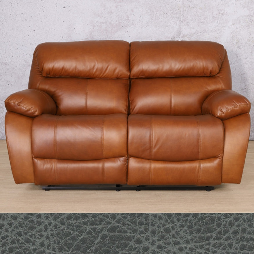 Kuta 2 Seater Leather Recliner - Leather Recliner- Bedlam Blue Night