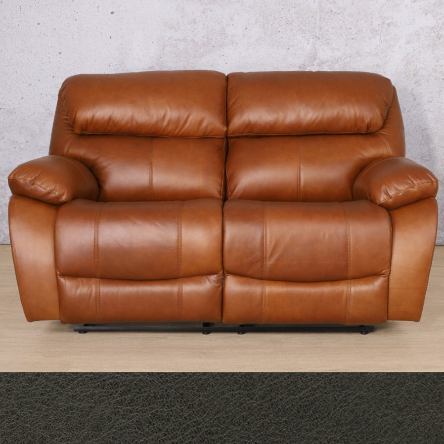 Kuta 2 Seater Leather Recliner- Czar Anthracite