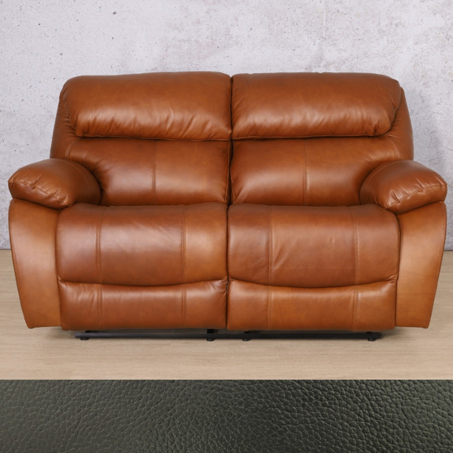 Kuta 2 Seater Leather Recliner - Luxe Black