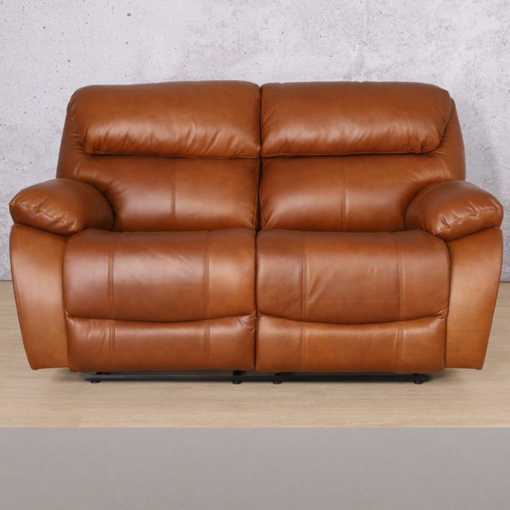 Kuta 2 Seater Leather Recliner- Manatee Grey