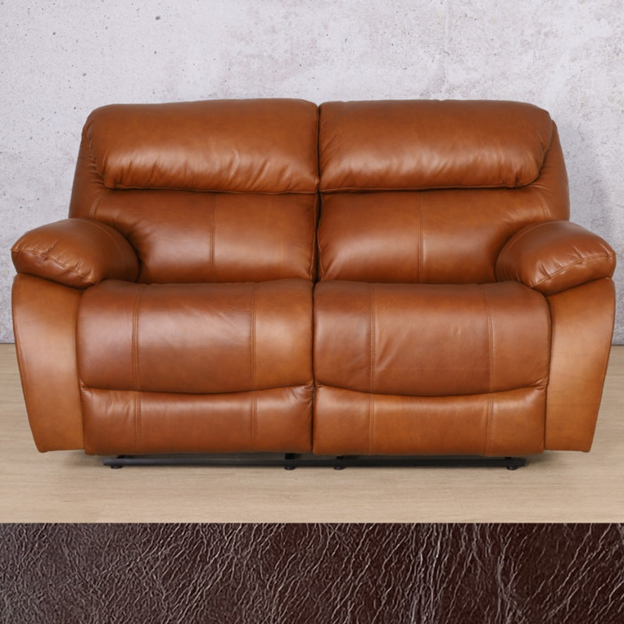 Kuta 2 Seater Leather Recliner - Leather Recliner- Royal Coffee