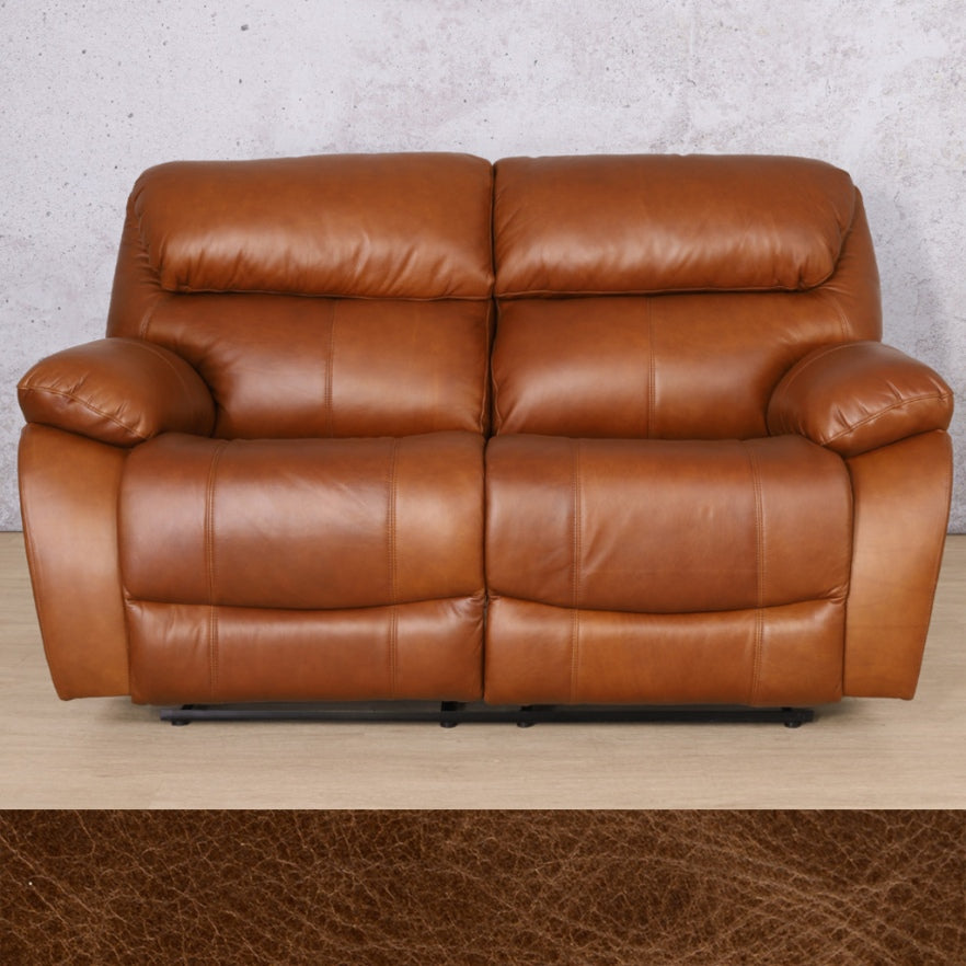 Kuta 2 Seater Leather Recliner - Leather Recliner- Royal Cognac