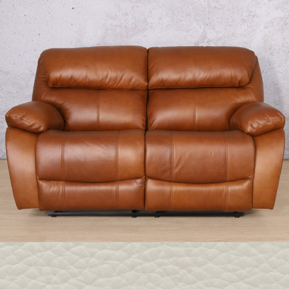 Kuta 2 Seater Leather Recliner- Urban White