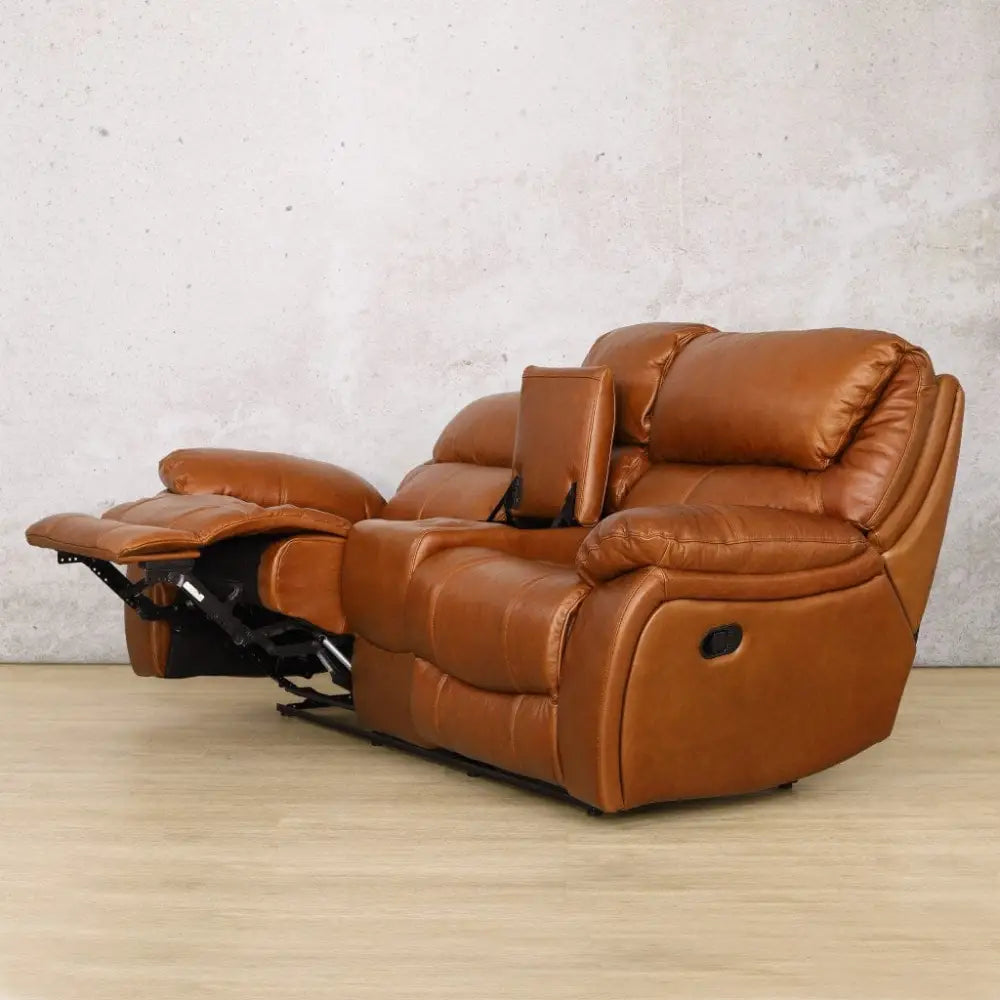 Kuta 3 + 2 + 1 Leather Recliner Home Theatre Suite - Leather Recliner-czar-pecan