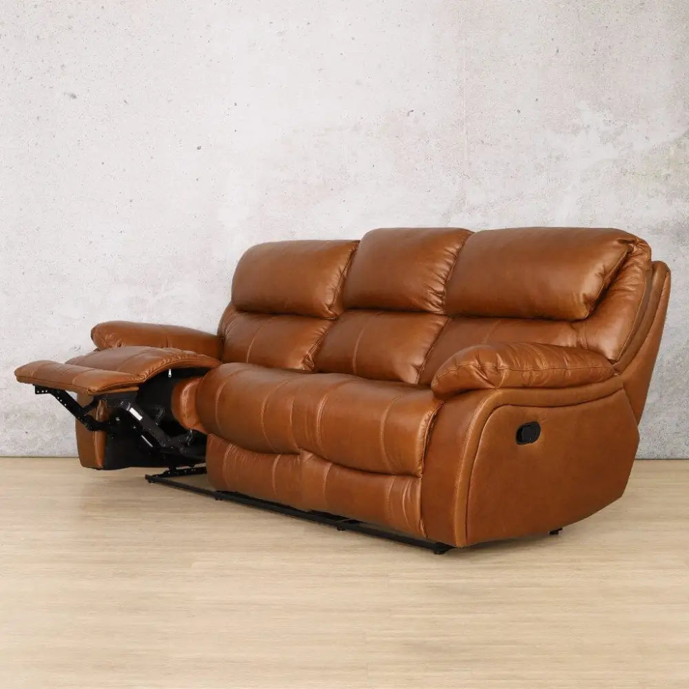 Kuta 3 + 2 + 1 Leather Recliner Home Theatre Suite - Leather Recliner-czar-pecan