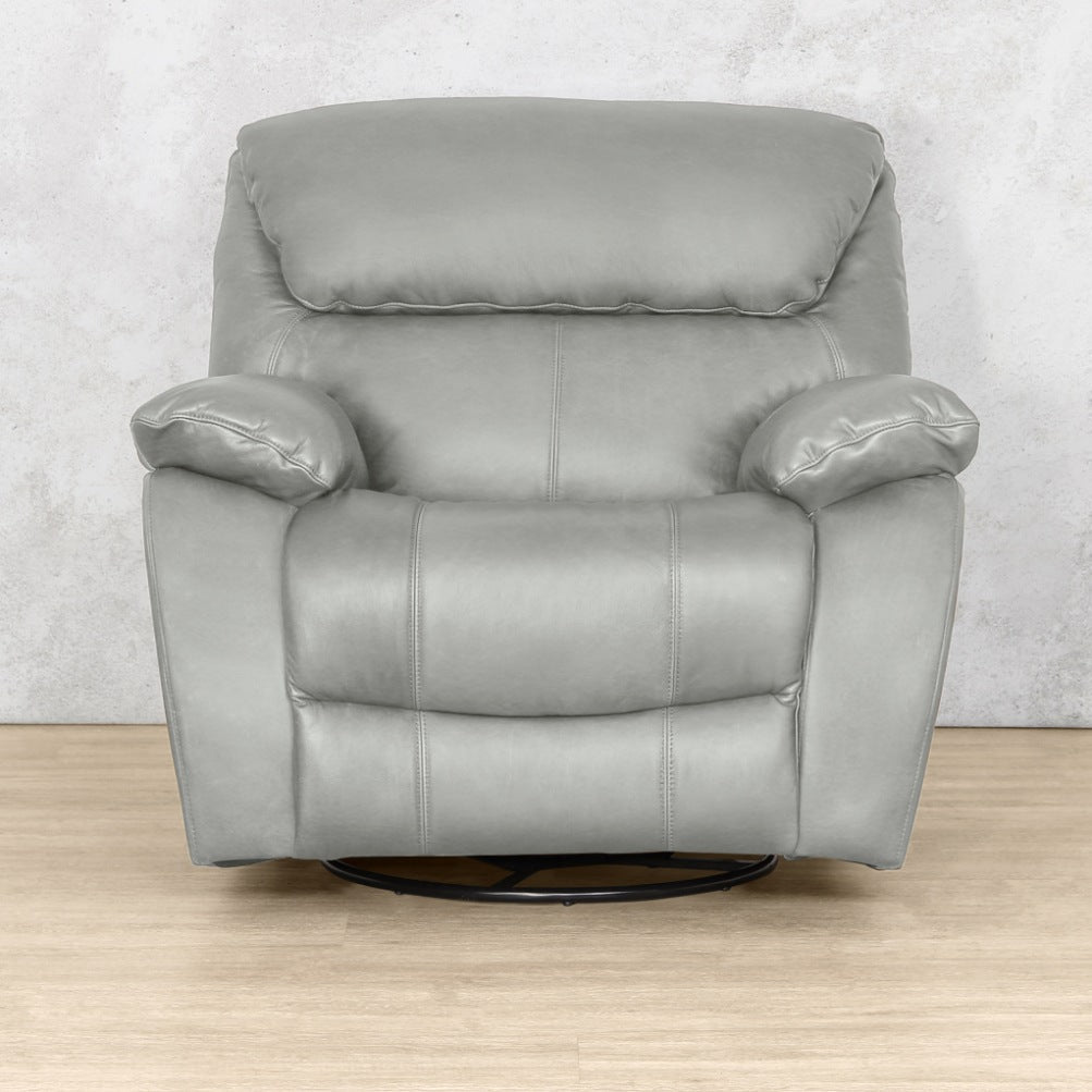 Kuta 1 Seater Leather Recliner Chair Rocker Luxe Grey