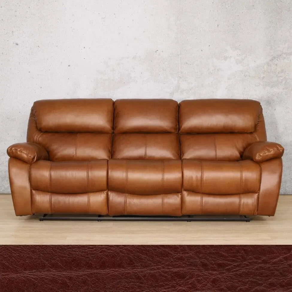 Kuta 3 + 2 + 1 Leather Recliner Home Theatre Suite - Czar Ruby - Leather Recliner