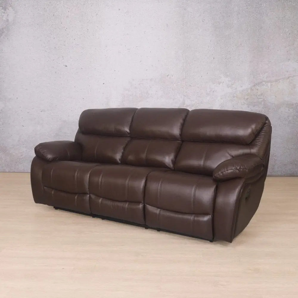Kuta 3 Seater Leather Recliner - Leather Recliner Country Ox Blood