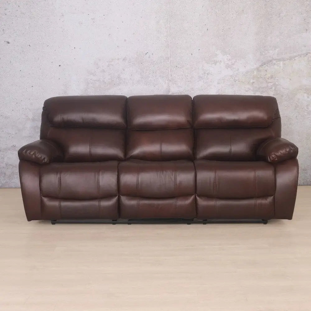 Kuta 3 Seater Leather Recliner - Czar Chocolate - Leather Recliner