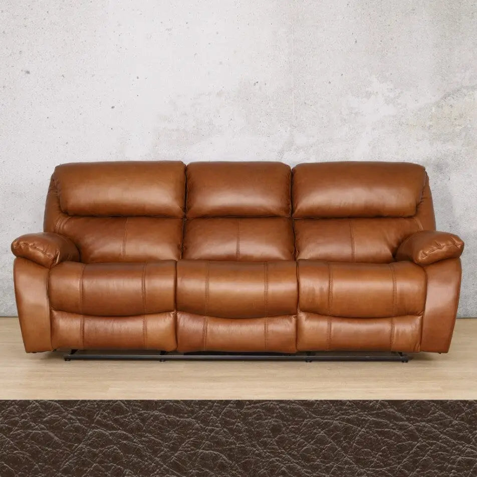 Kuta 3 Seater Leather Recliner - Czar Ox Blood - Leather Recliner