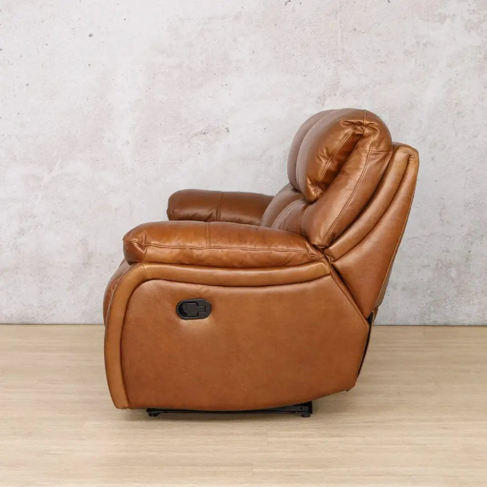 Kuta 3 Seater Leather Recliner - Leather Recliner czar-pecan
