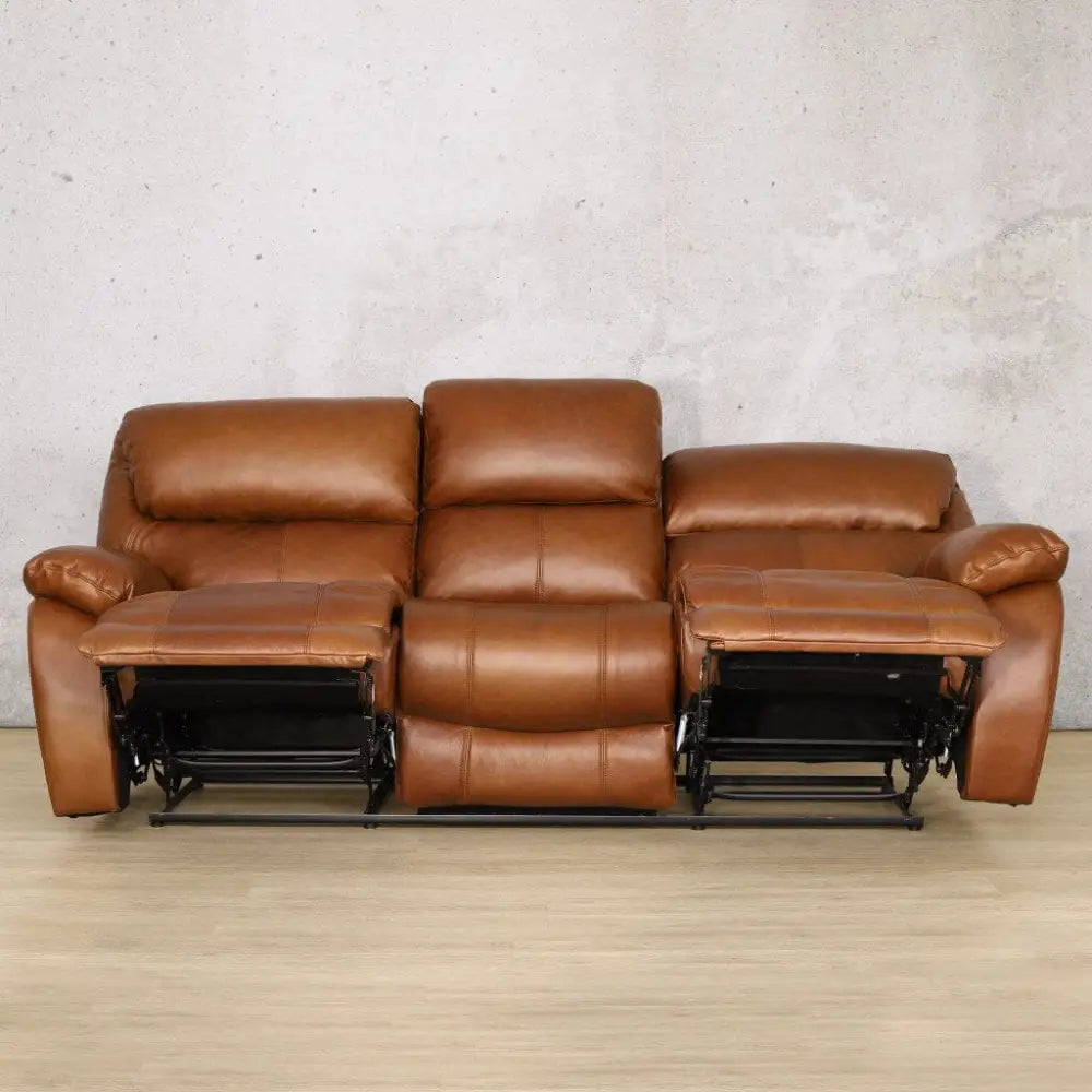 Kuta 3 Seater Leather Recliner - Leather Recliner czar-pecan