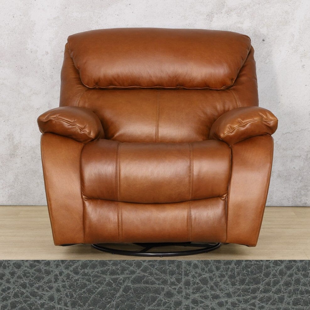 Kuta Single Leather Recliner Chair in Bedlam Blue Night.