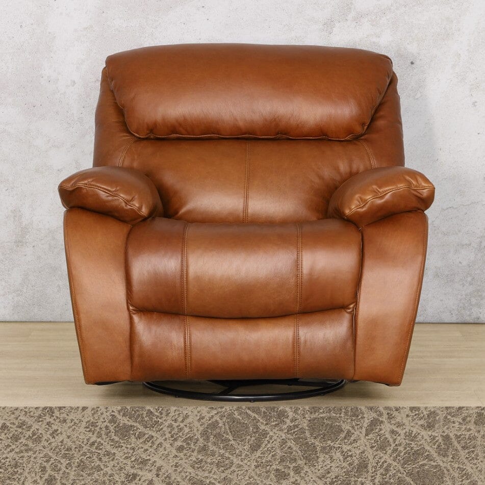 Kuta 1 Seater Leather Recliner Chair in Bedlam Taupe. 