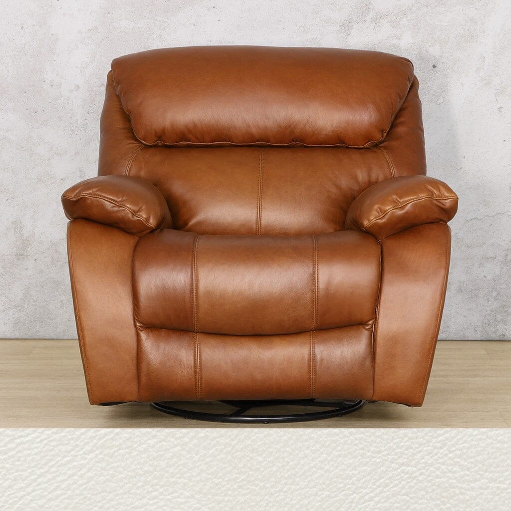 Kuta 1 Seater Leather Recliner Chair in Czar White 