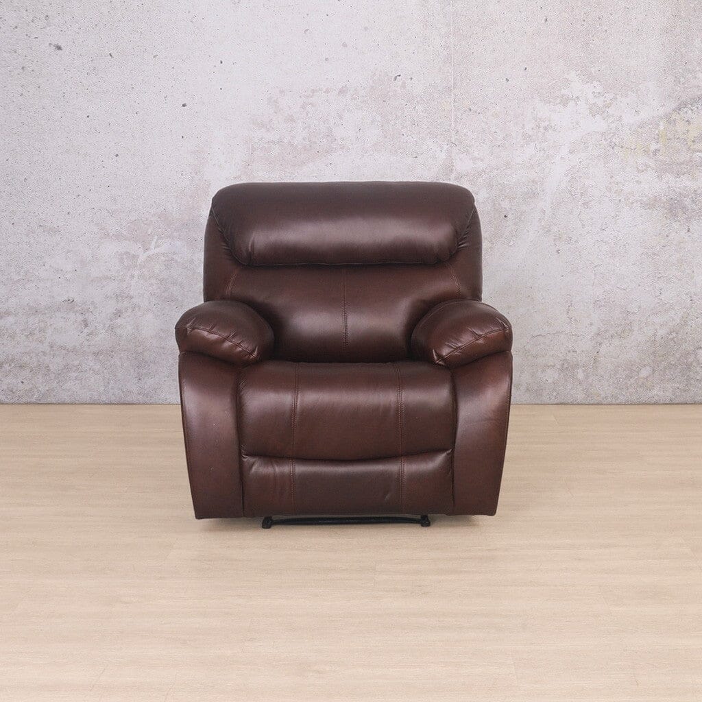 Kuta 1 Seater Leather Recliner Chair in Czar Chocolate 