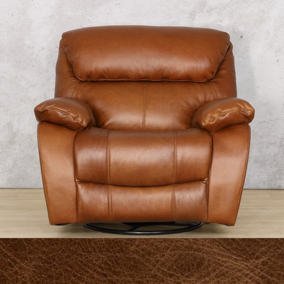 Kuta 1 Seater Leather Recliner Chair in Royal Cognac. 