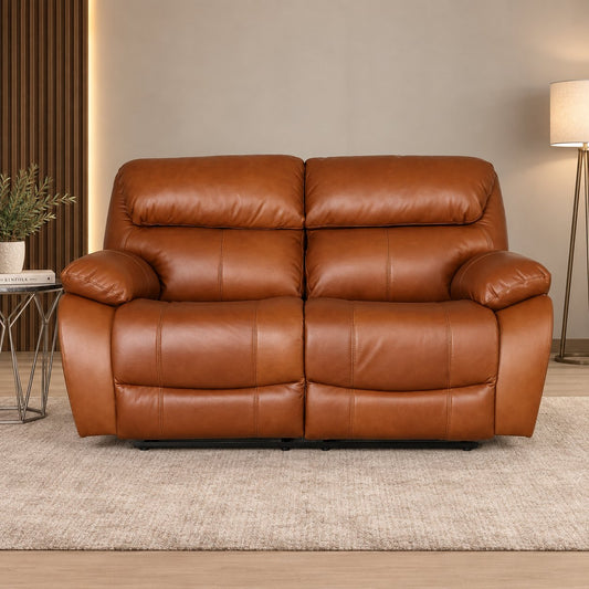 Kuta 2 Seater Leather Recliner - Czar Pecan - Leather Recliner