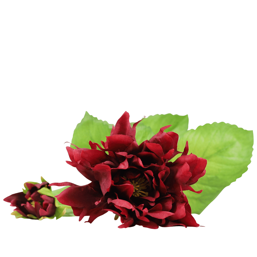 Leafy Blood Red Dahia Decor Leather Gallery
