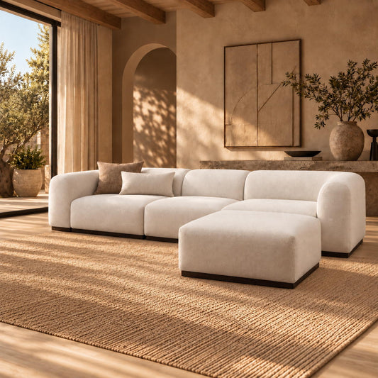 Sienna Fabric L Shape Couch - Chaise