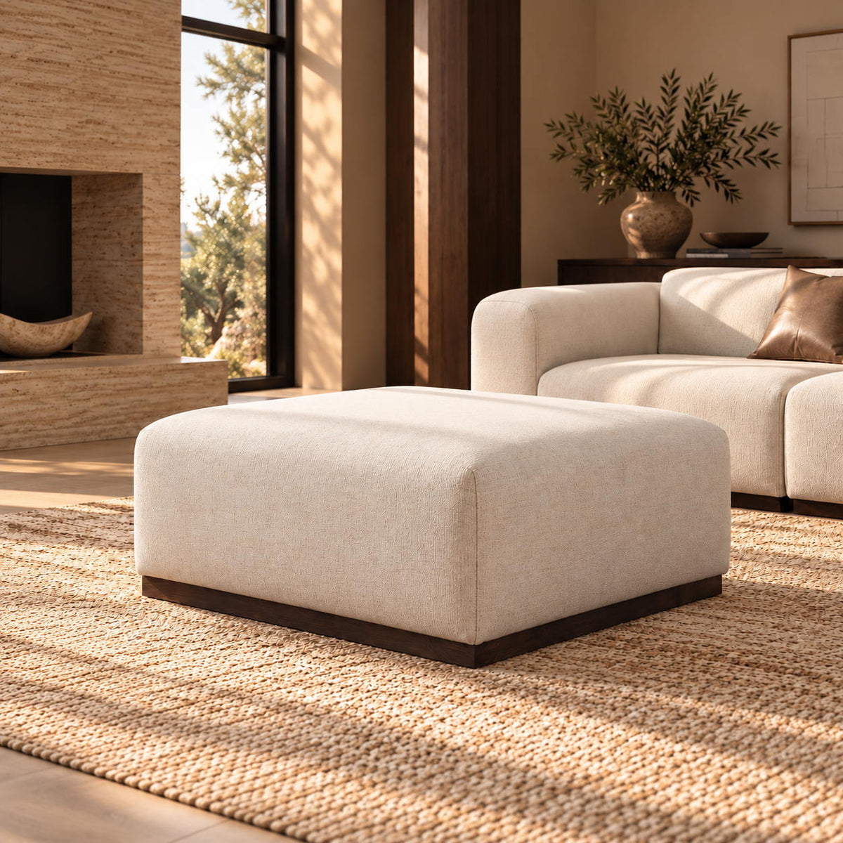 Sienna Fabric Ottoman