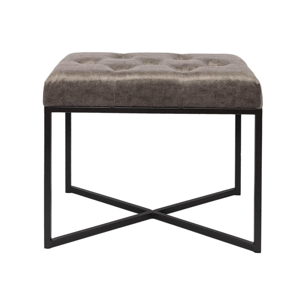 Legacy Charcoal Grey Black Base Single Ottoman Ottoman Leather Gallery 