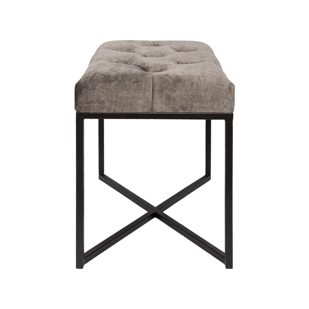 Legacy Charcoal Grey Black Base Single Ottoman Ottoman Leather Gallery